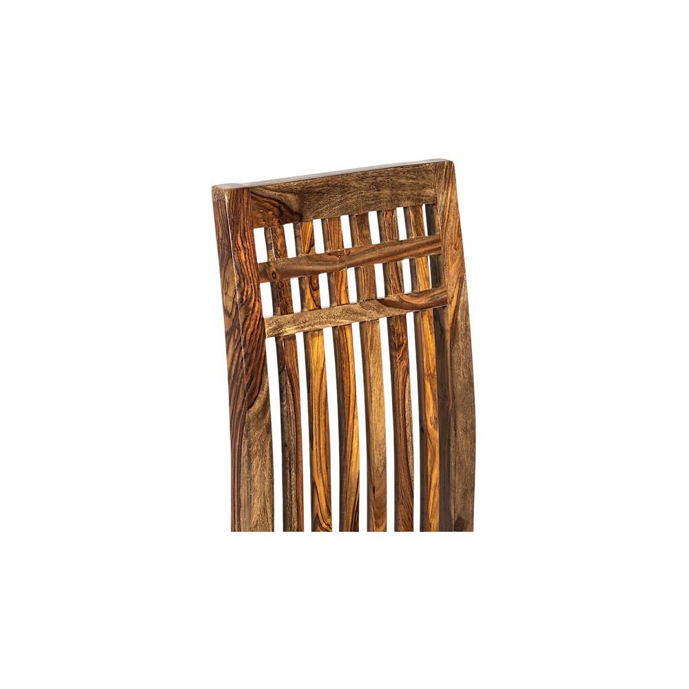 Columbus wood Dining Chair in Anchor Grey Fabric Cushioning with TEAK FINISH