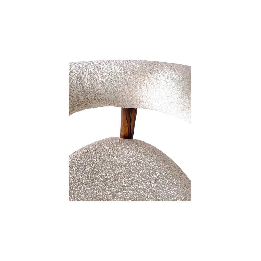 Westfield Sheesham Wood Mid Century Lounge Chair in Off White