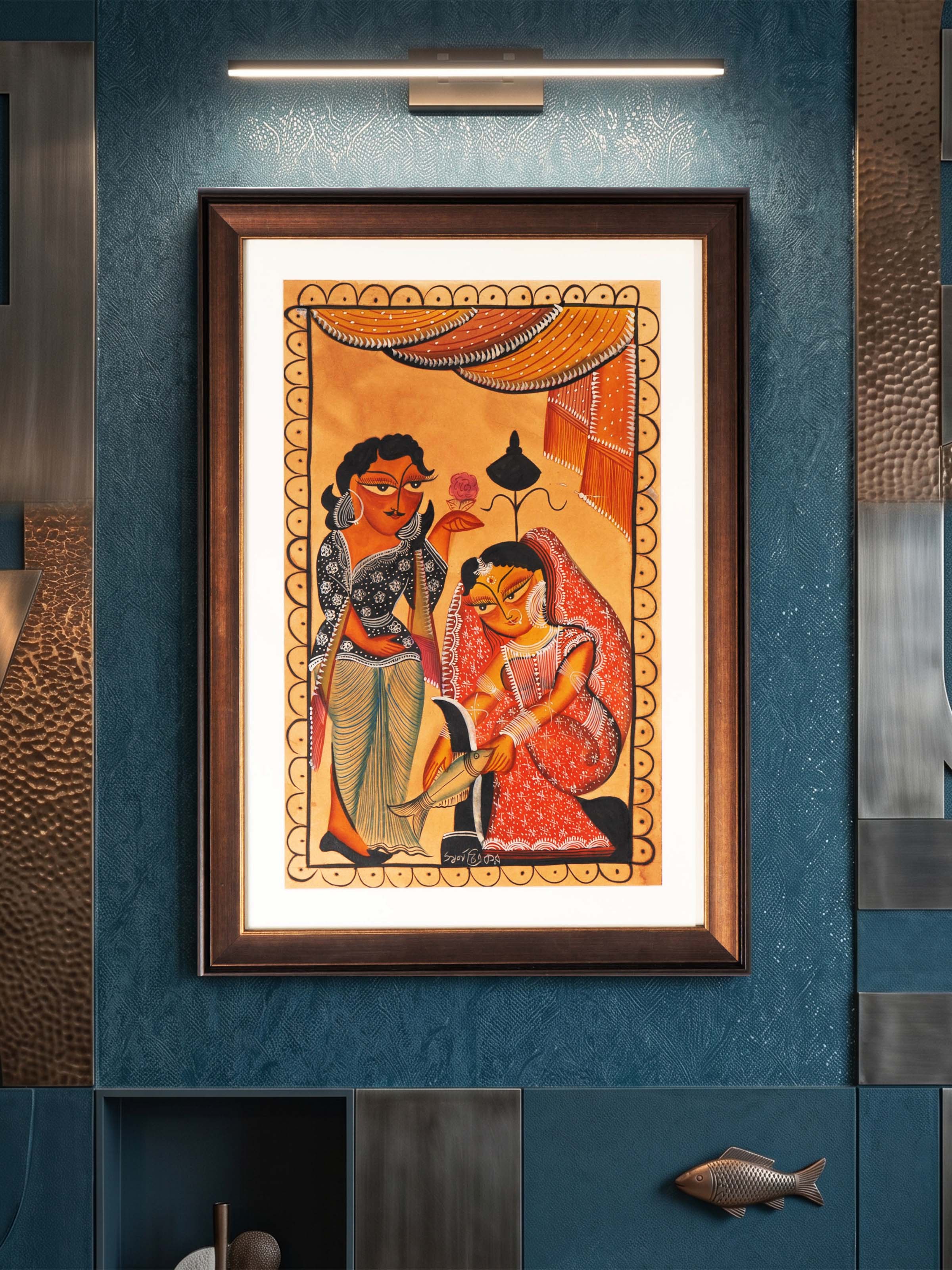 Side view of the Babu Bibi Kalighat Painting
