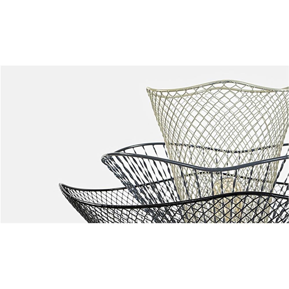 Cleo Off White Floor Lamp With Black Iron Base