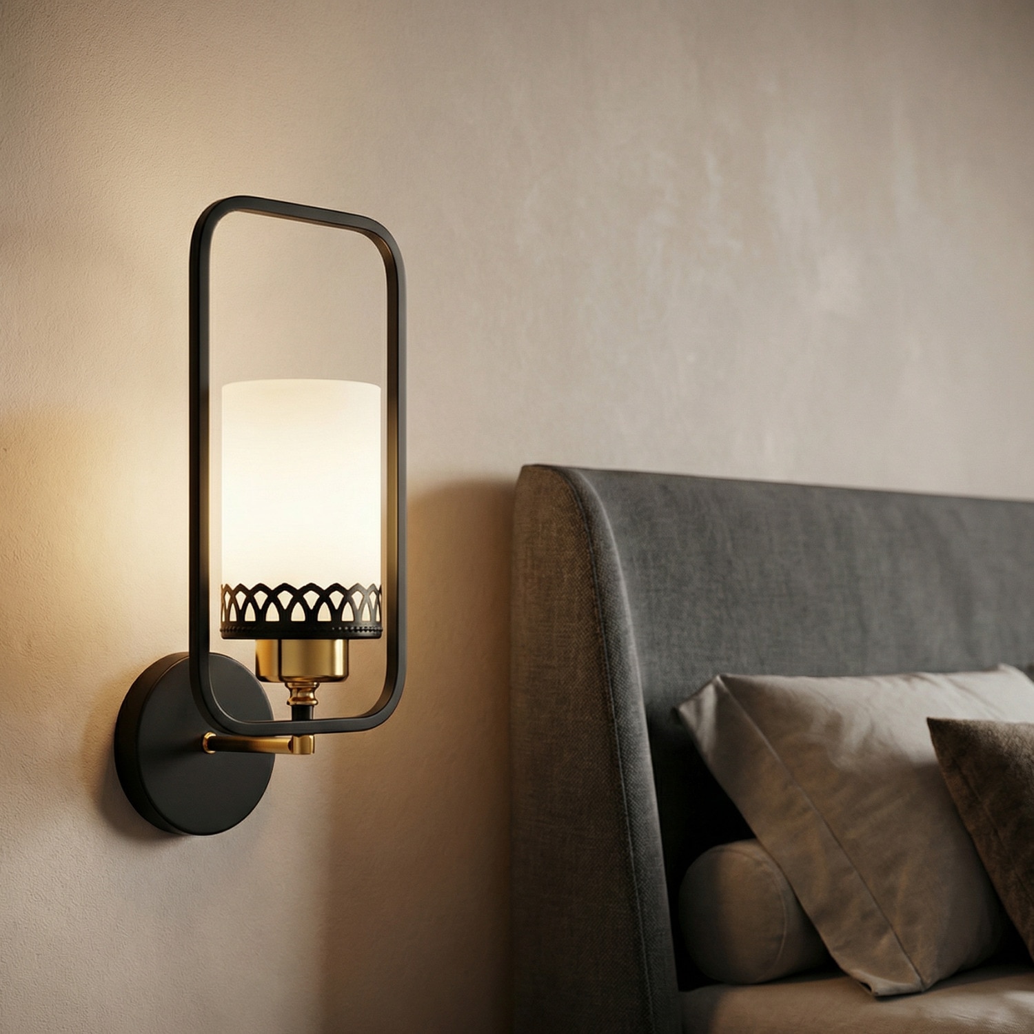 Eliante Modern Wall Lights Mild Steel, Glass & Glass Material Brown,Gold & White Finish - Eliante