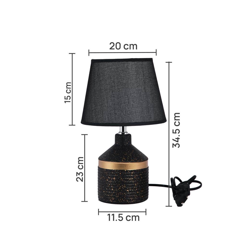 Black and Gold Vintage Ceramic Table Lamp