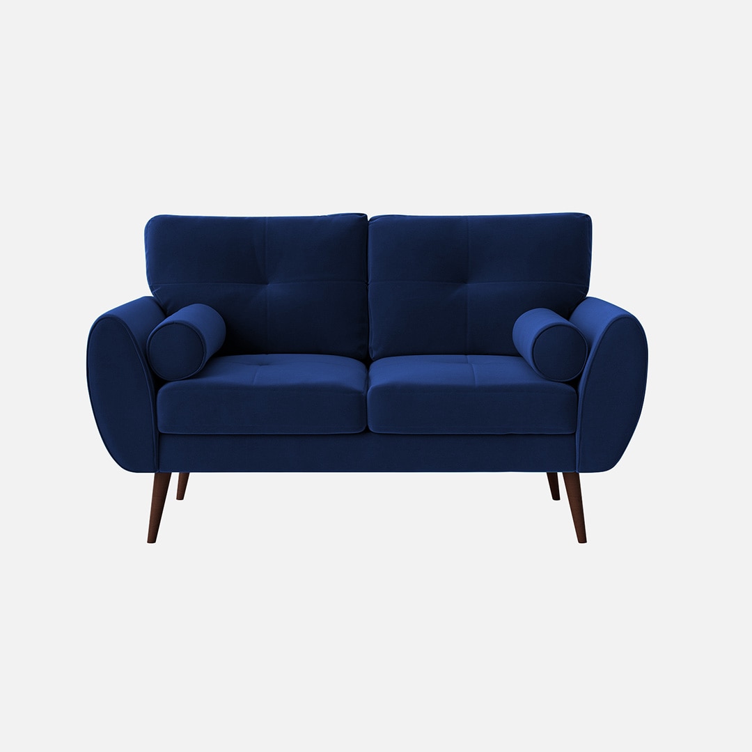Faro Velvet 2 Seater Sofa in Navy Blue Colour