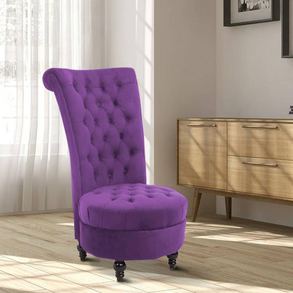 Piece Solid Wood Accent Chair in Purple Colour - Home Lifestylez
