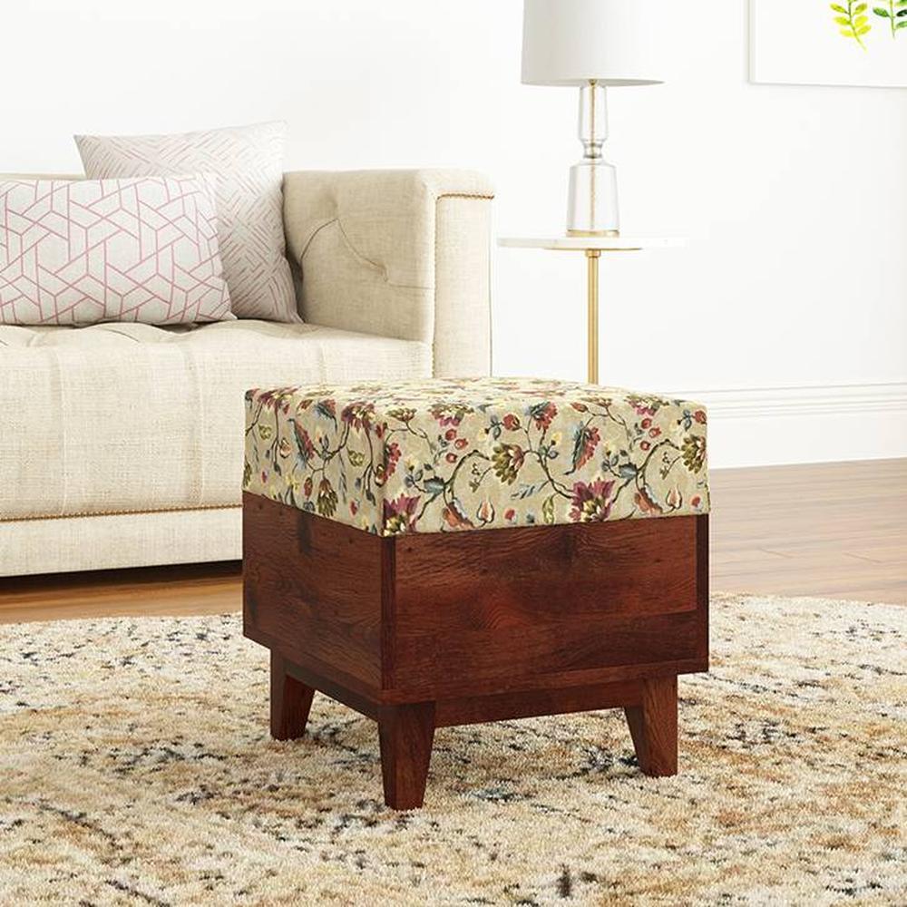 Olive Solid Wood  Ottomon in  Multicolor Colour