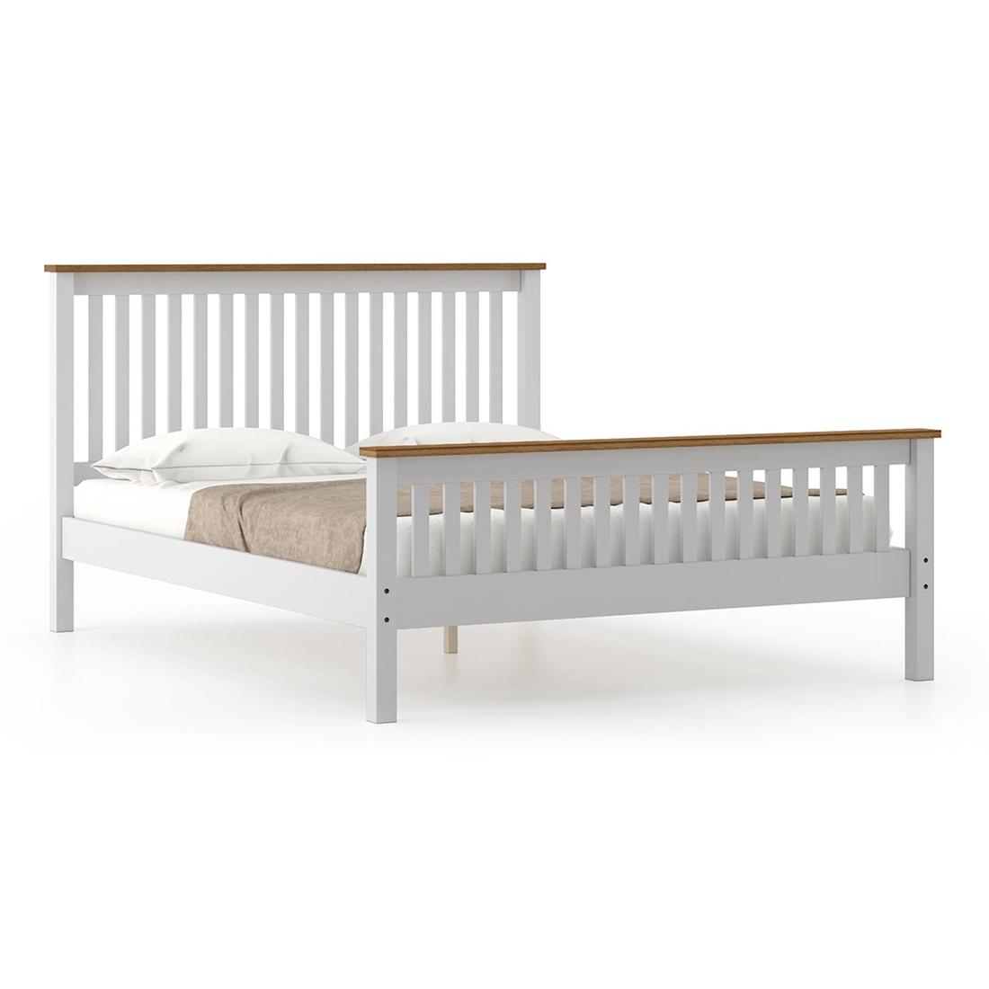 Athens Solid Wood Queen Size Bed In Two Tone Finish