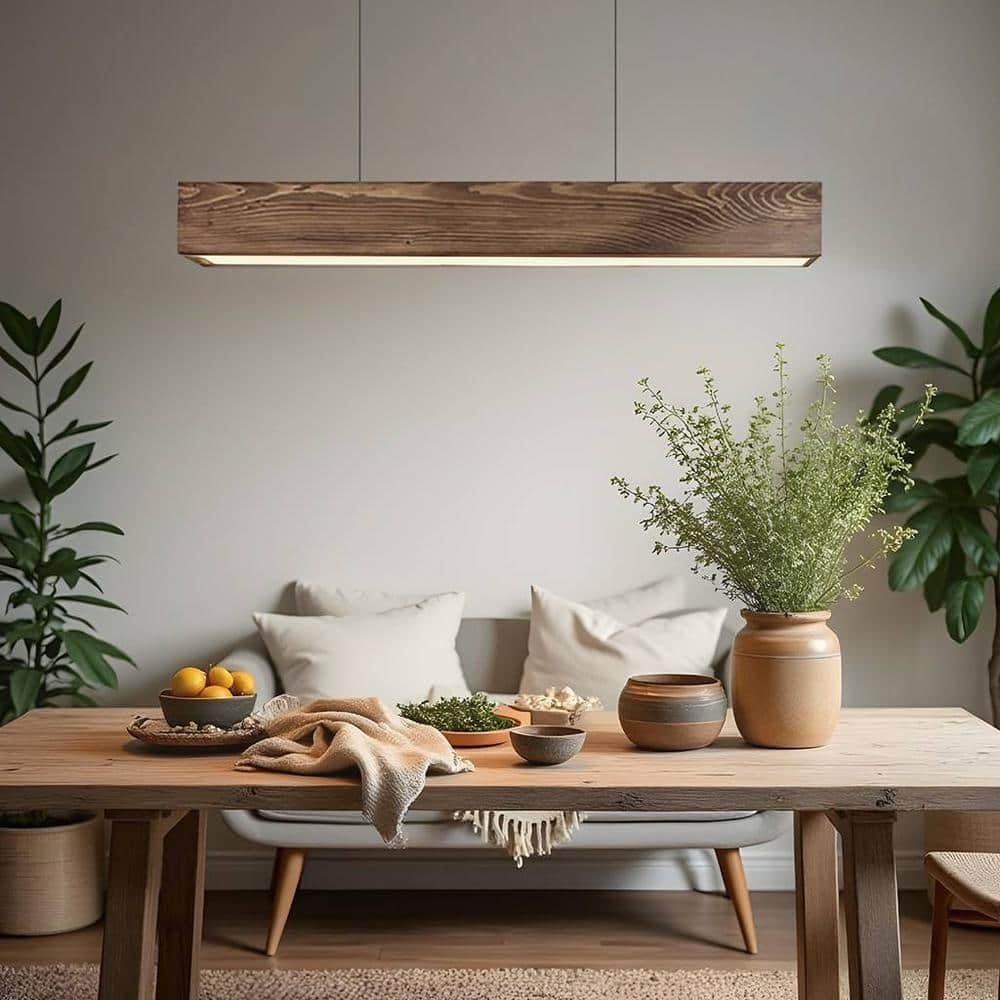 Clara 48 Brown Solid Wood Single Hanging Light