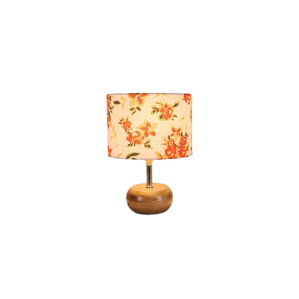 Georgia Multicolor cotton & solid wood table lamp