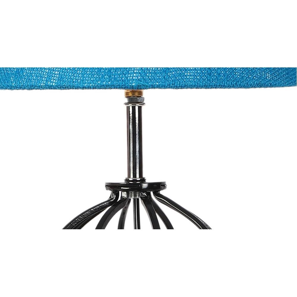 Haven Turquoise Jute Table lamp with Wood & Iron Base