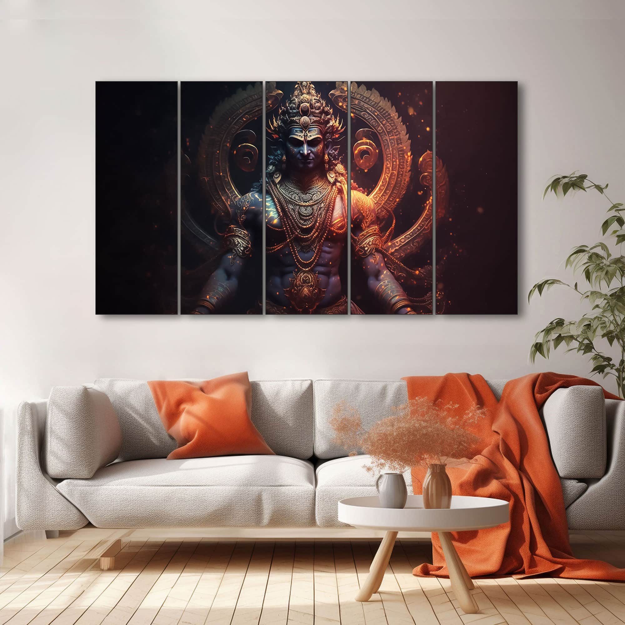 The Castle Decor Lord Shiva Wall Painting Wooden Framed 27x48 Inch (Style 1) - The Castle Decor