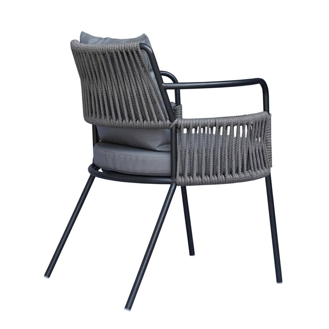 Paola Outdoor Accent Patio Weaving Chair Gun Metal in Grey