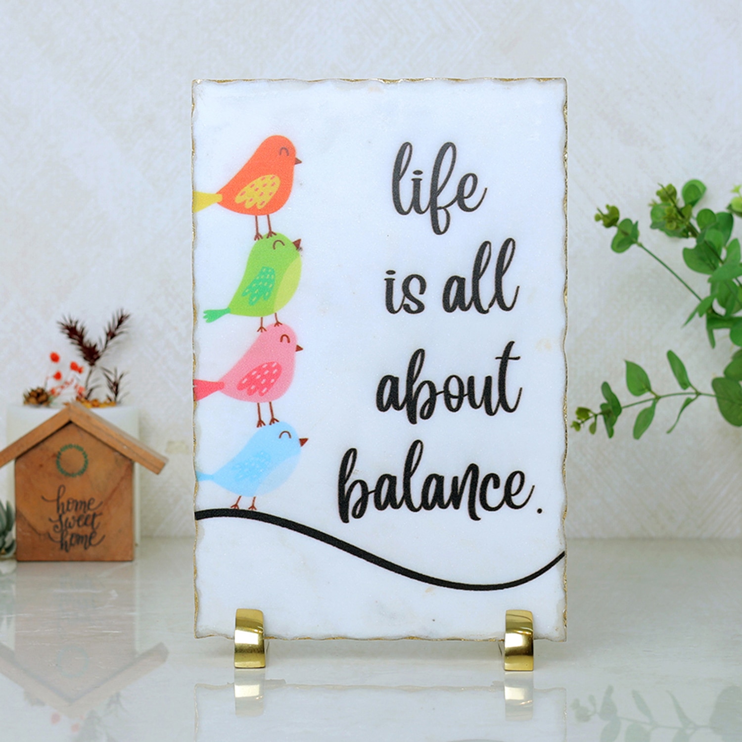 Life Is All About Balance Marble Showpiece - Posh N Plush