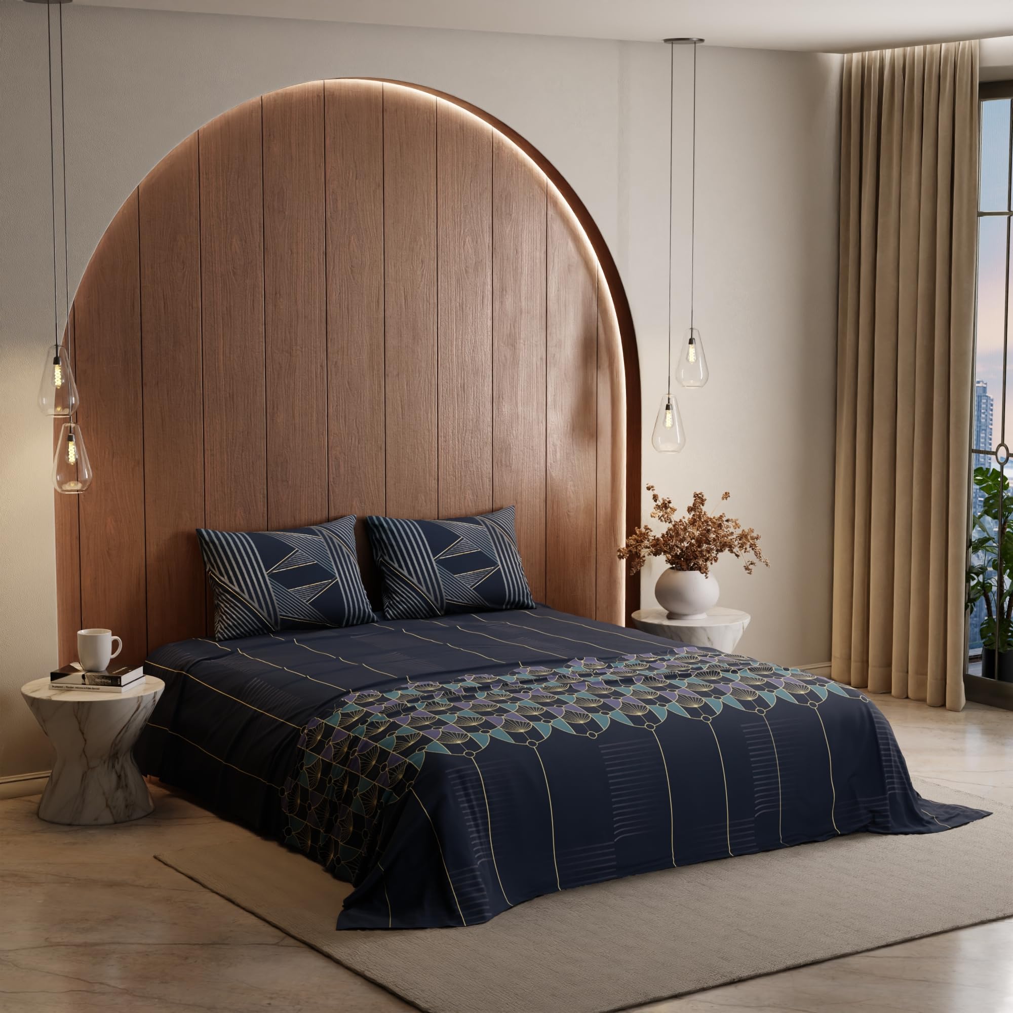 Stoa Paris King Size Bedsheet Bedsheet, Collection Navy - Stoa Paris