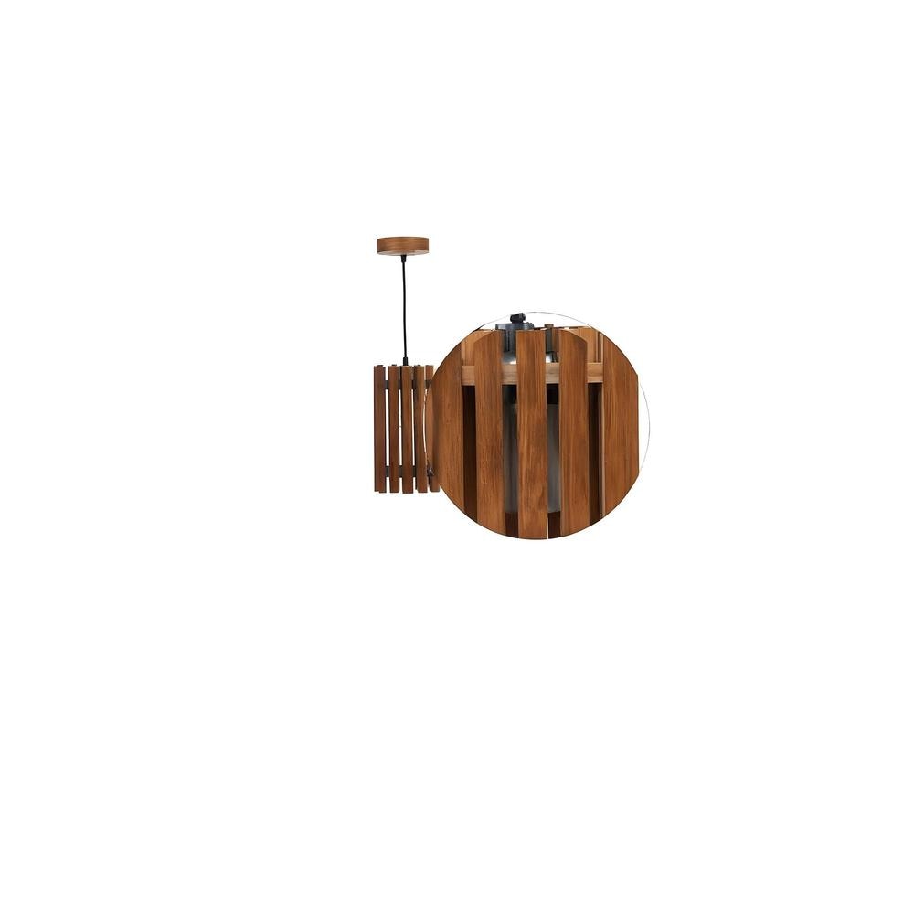 Elegant Brown Solid Wood Single Hanging Light
