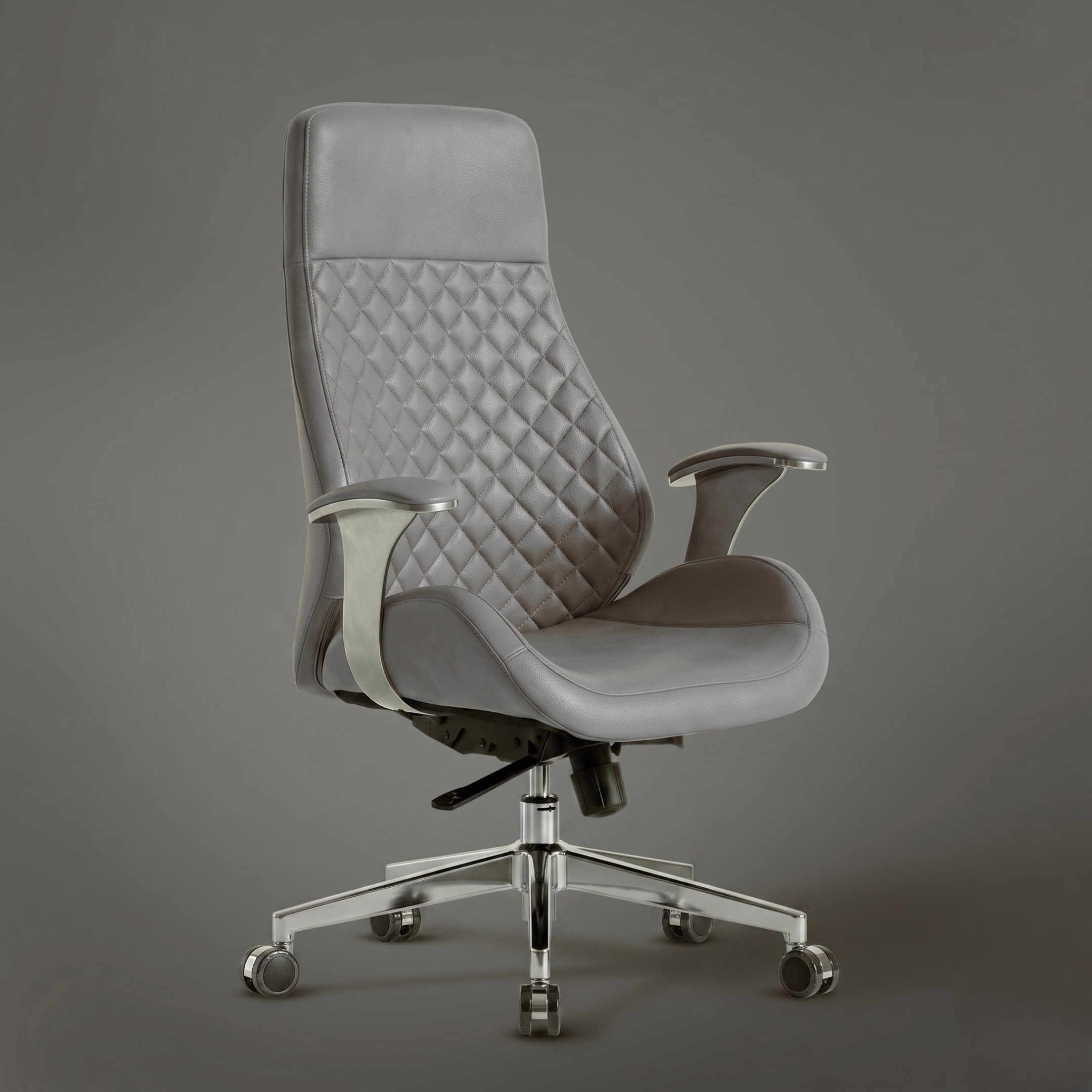 Kepler Brooks Atlas Premium Leatherette Office Desk Chair in Grey Colour - Kepler Brooks