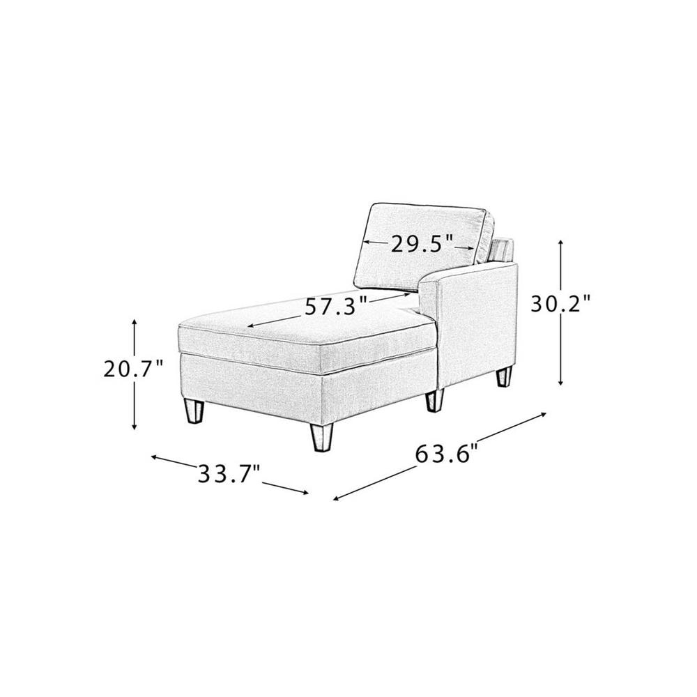 Alba Fabric Chaise Launger in Brown Colour