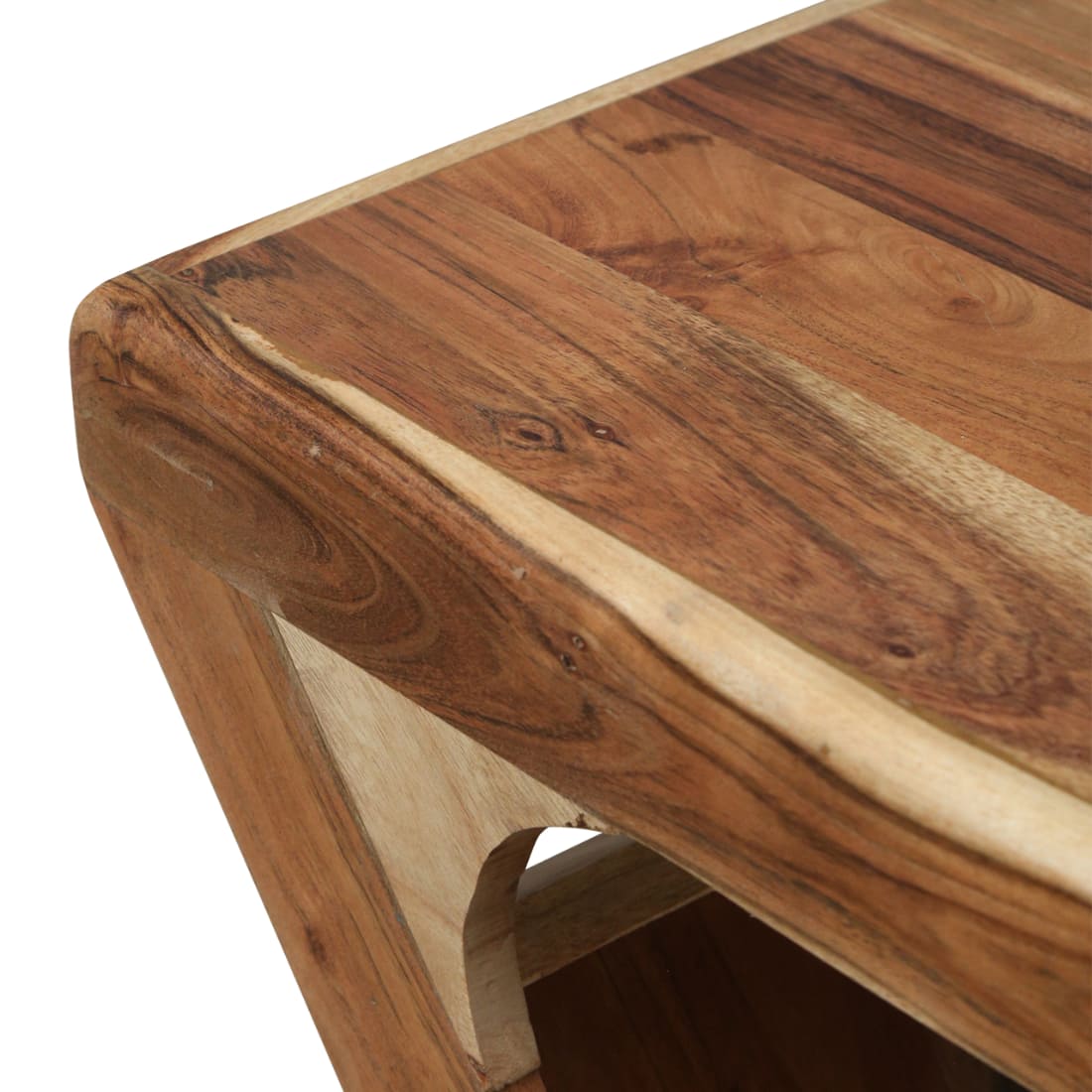 Z-Solid Solid Wood Side Table in Natural Finish
