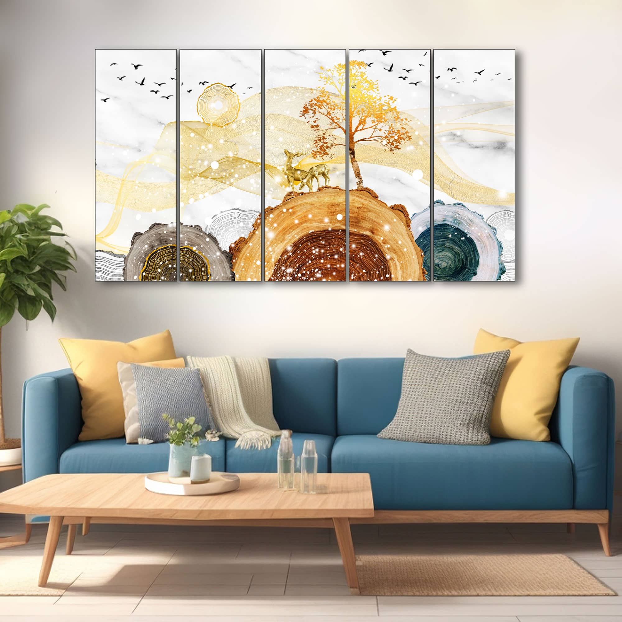 The Castle Decor Nature Art Wall Painting Wooden Framed 27x48 Inch (Style 18) - The Castle Decor