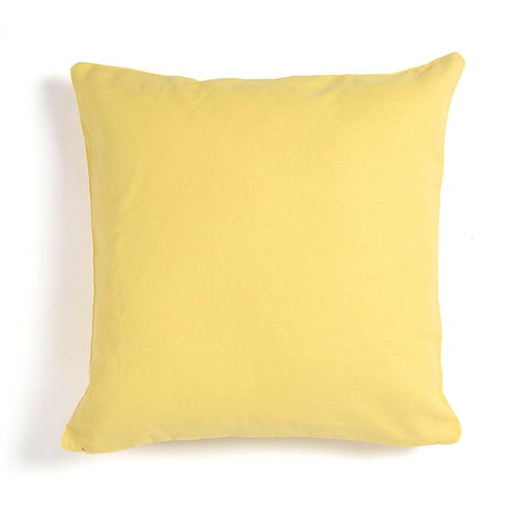 Solid Yellow Cotton Cushion Cover