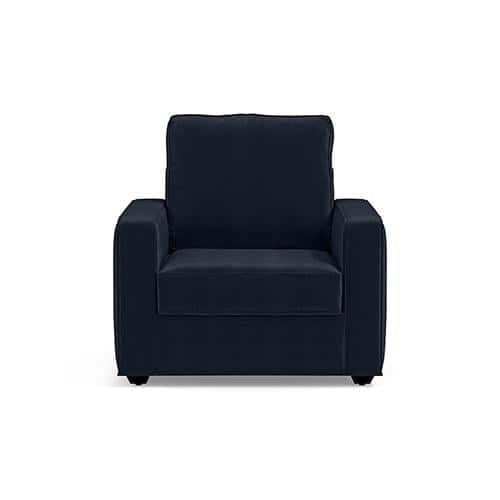 Apollo Compact Sofa Set (Colour : Sea Port Blue Velvet, Cushion : Hard, Back Type : High Back, Seater : 3+1+1)