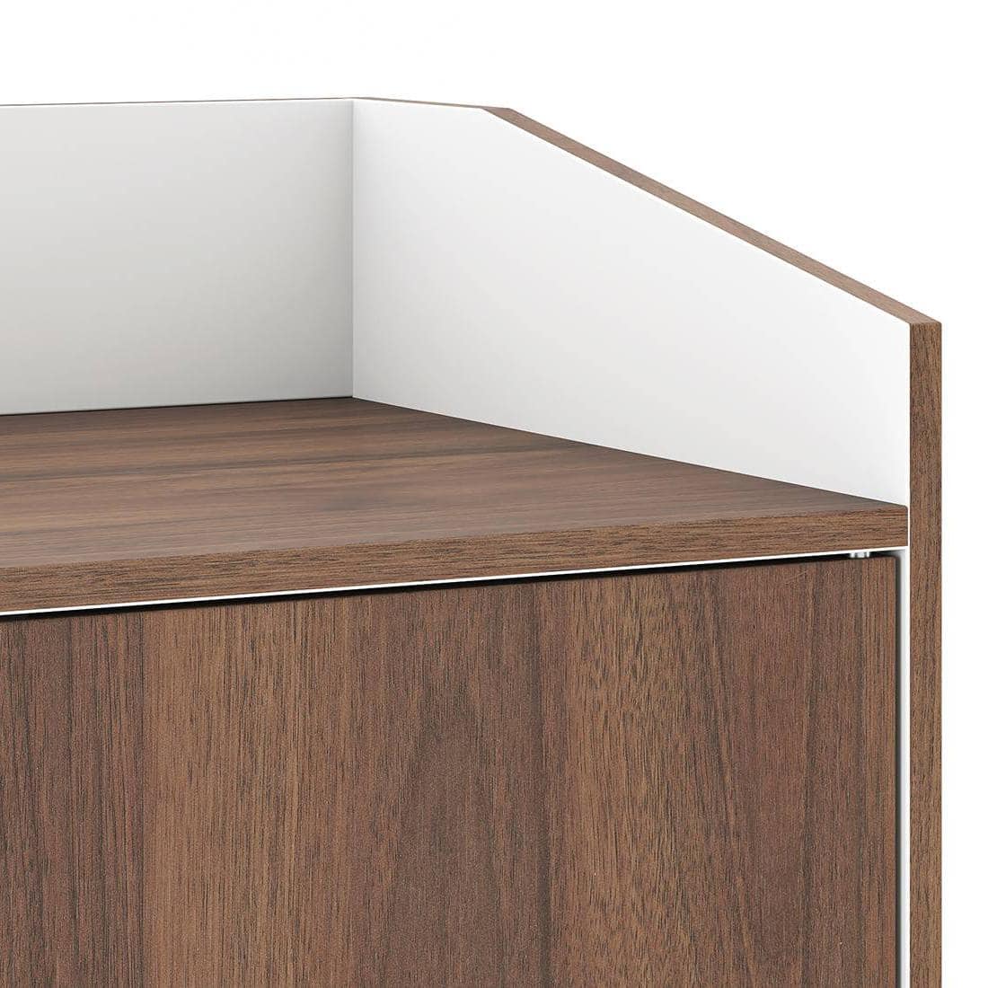 Hayes 18 Pair Shoe Rack In Classic Walnut Finish