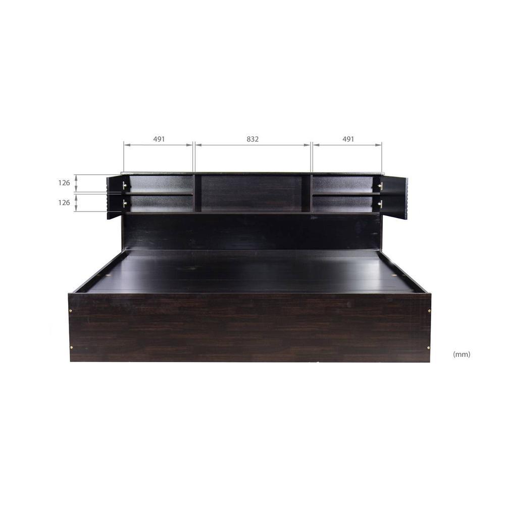 Adikia Solid Wood King Size Drawer Storage Bed In Melamine Finish