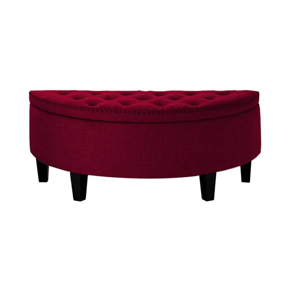Replon 2 Ottoman with Storage Color in Maroon