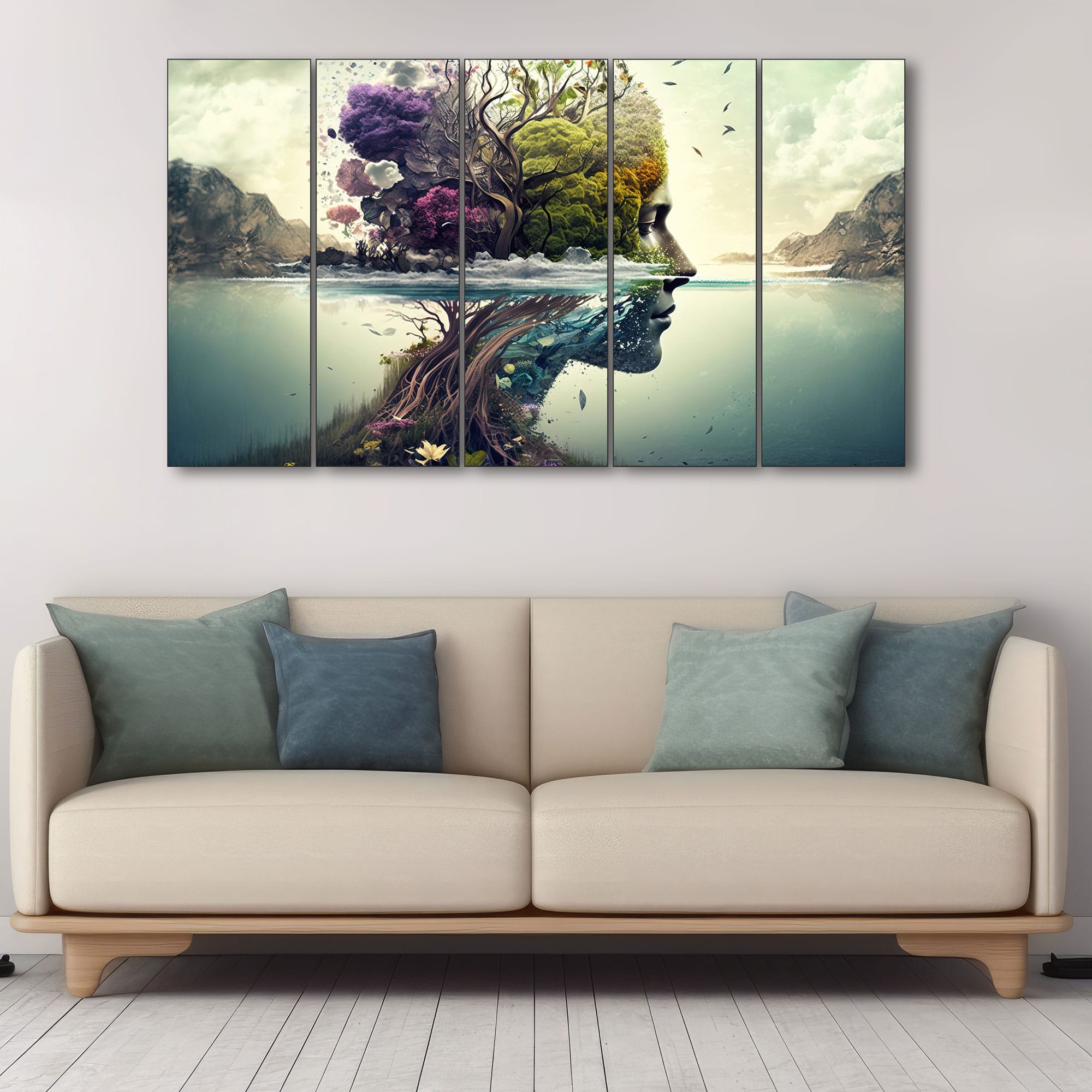 The Castle Decor Abstract Art Wall Painting Wooden Framed 27x48 Inch (Style 4) - The Castle Decor
