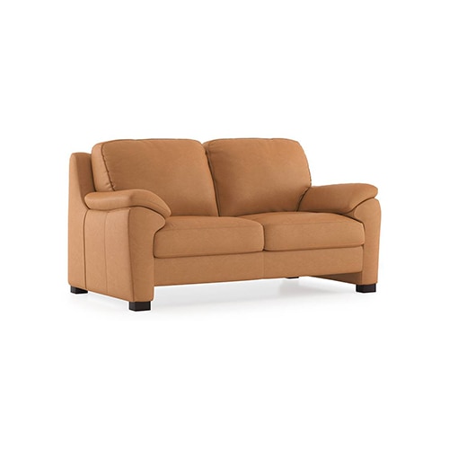 Farina 2 Seater Half Leather Sofa in Mustard Colour - Urban Ladder