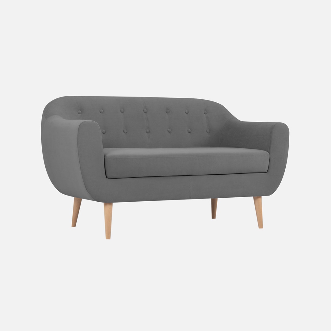 Colam Velvet 2 Seater Sofa in Dark Grey Colour