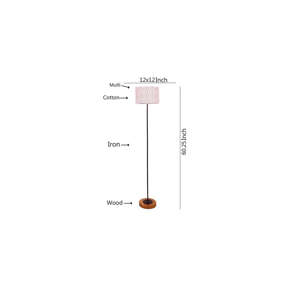 Eve Multicolour Cotton Shade Floor Lamp