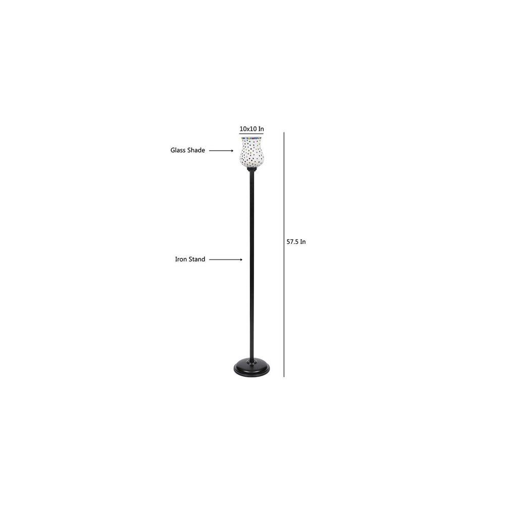 Creed Black Glass Shade Floor Lamp