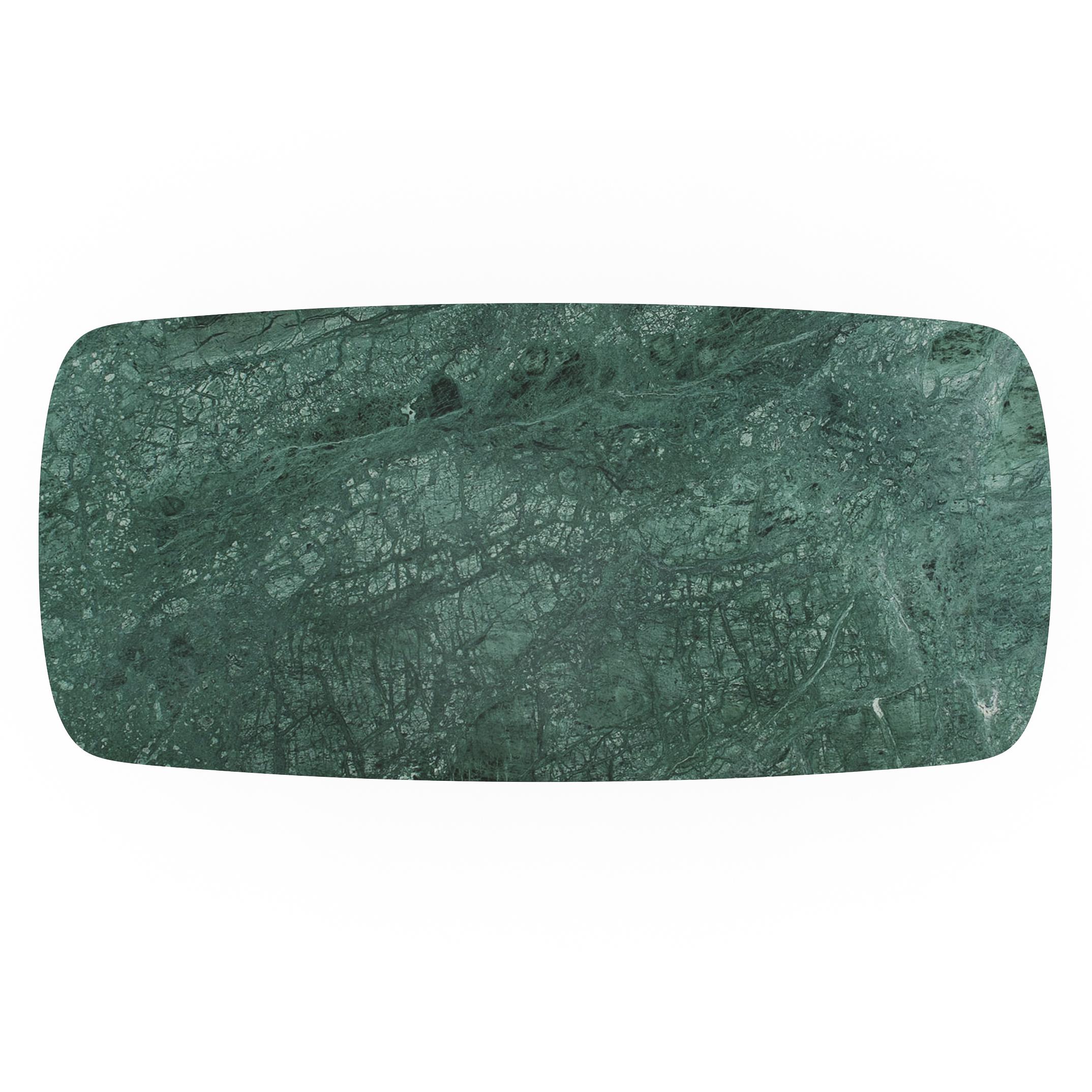 Adria Jade Green Marble 6 Seater Dining Table In Dark Sheesham Finish