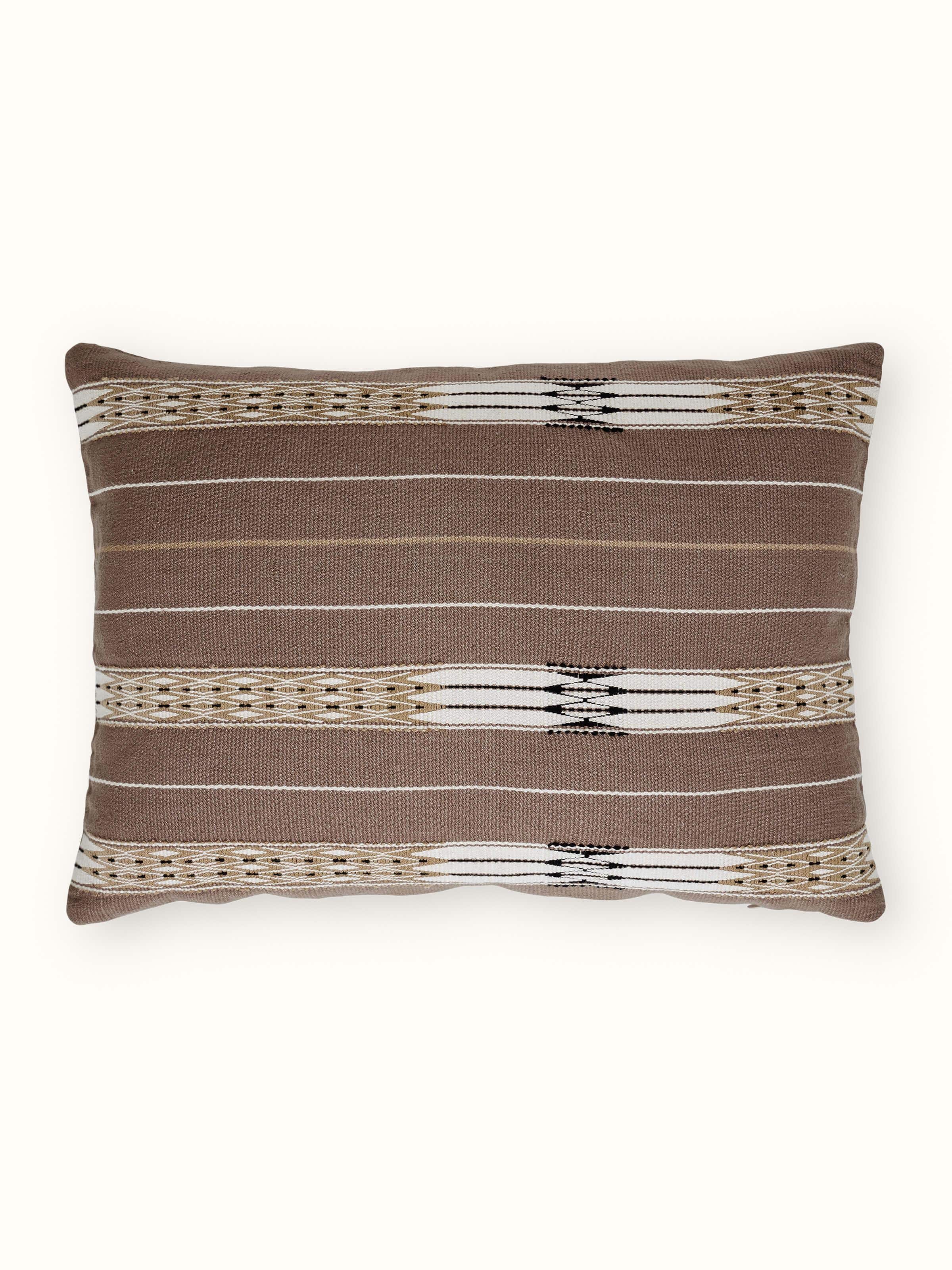 Ridhima Khaki Cotton Naga Handloom Cushion Cover