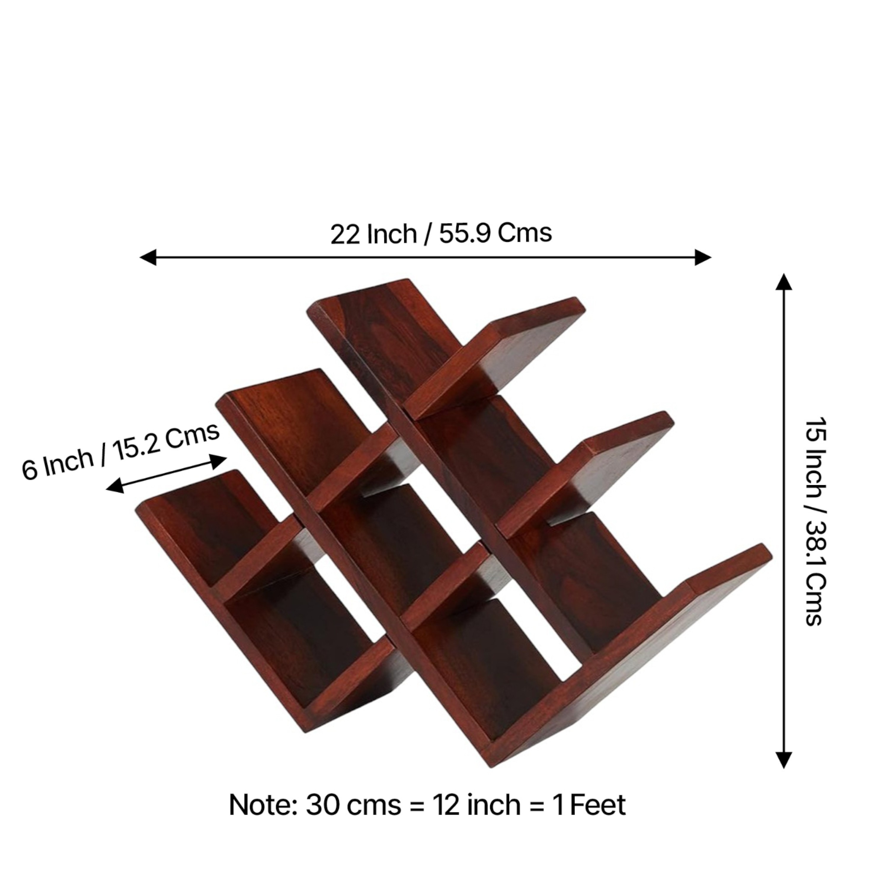 Ikiriya Sheesham Wood Accent Wine Rack in Honey Finish