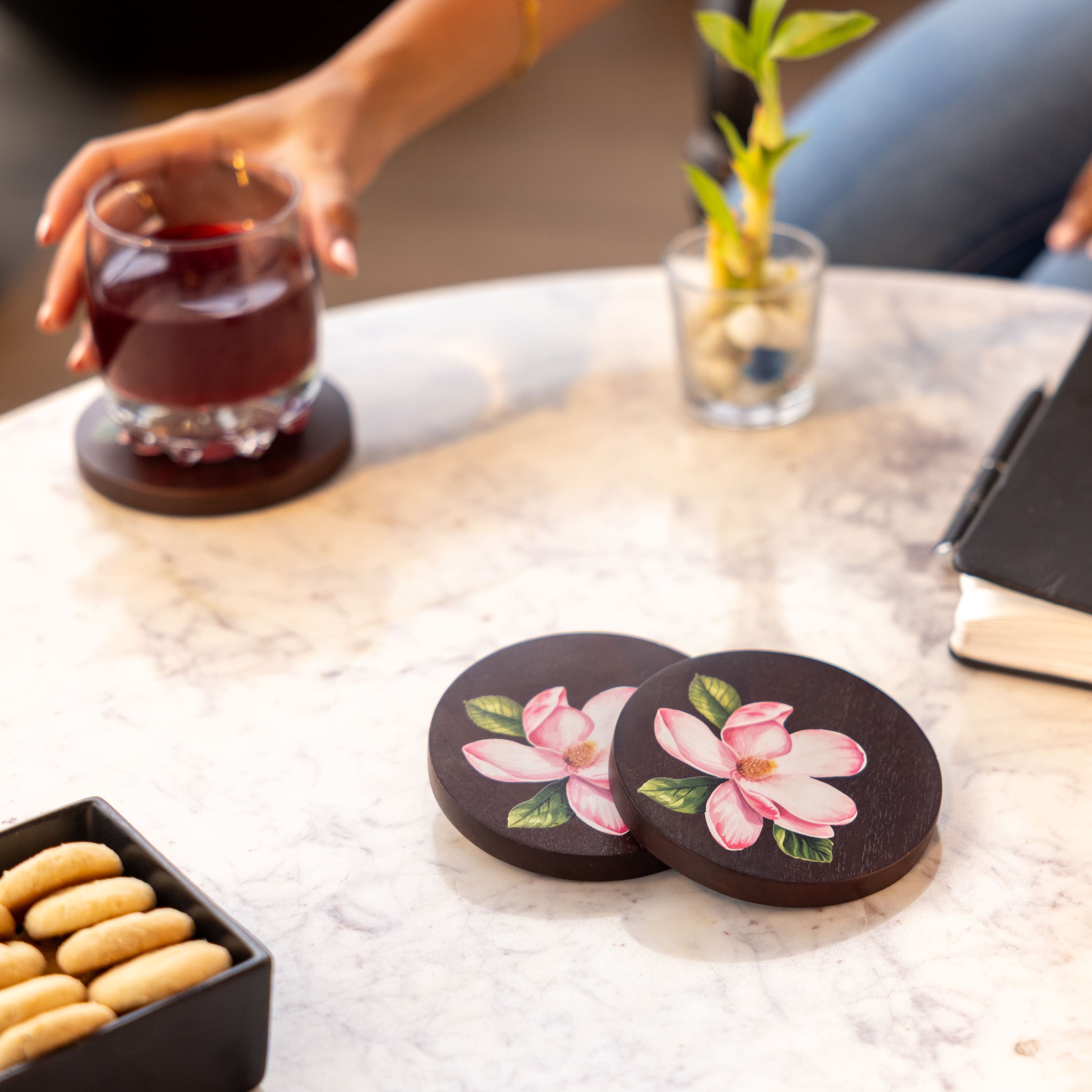 Ireka Homes Sakura Coaster Set – Acacia Wood