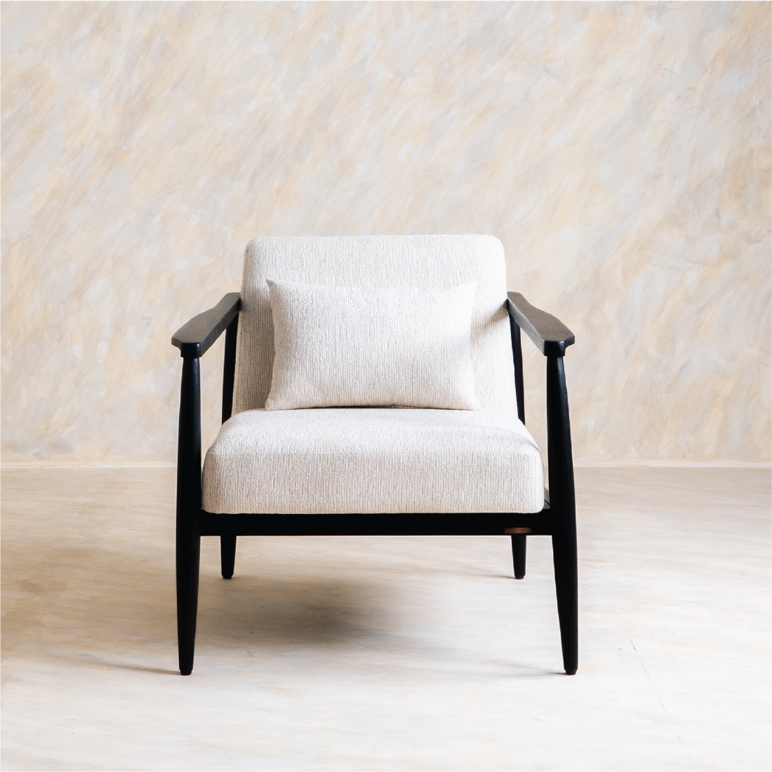 Archie Spindle Solid Wood Lounge Chair in Grey Colour - Orange Tree