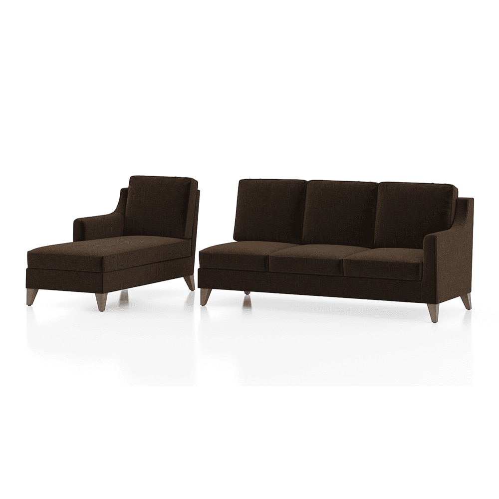 Abbey Sectional Sofa (Colour : Dark Earth, Cushion : Hard, Seater : Left Aligned 3 Seater + Left Aligned Chaise)