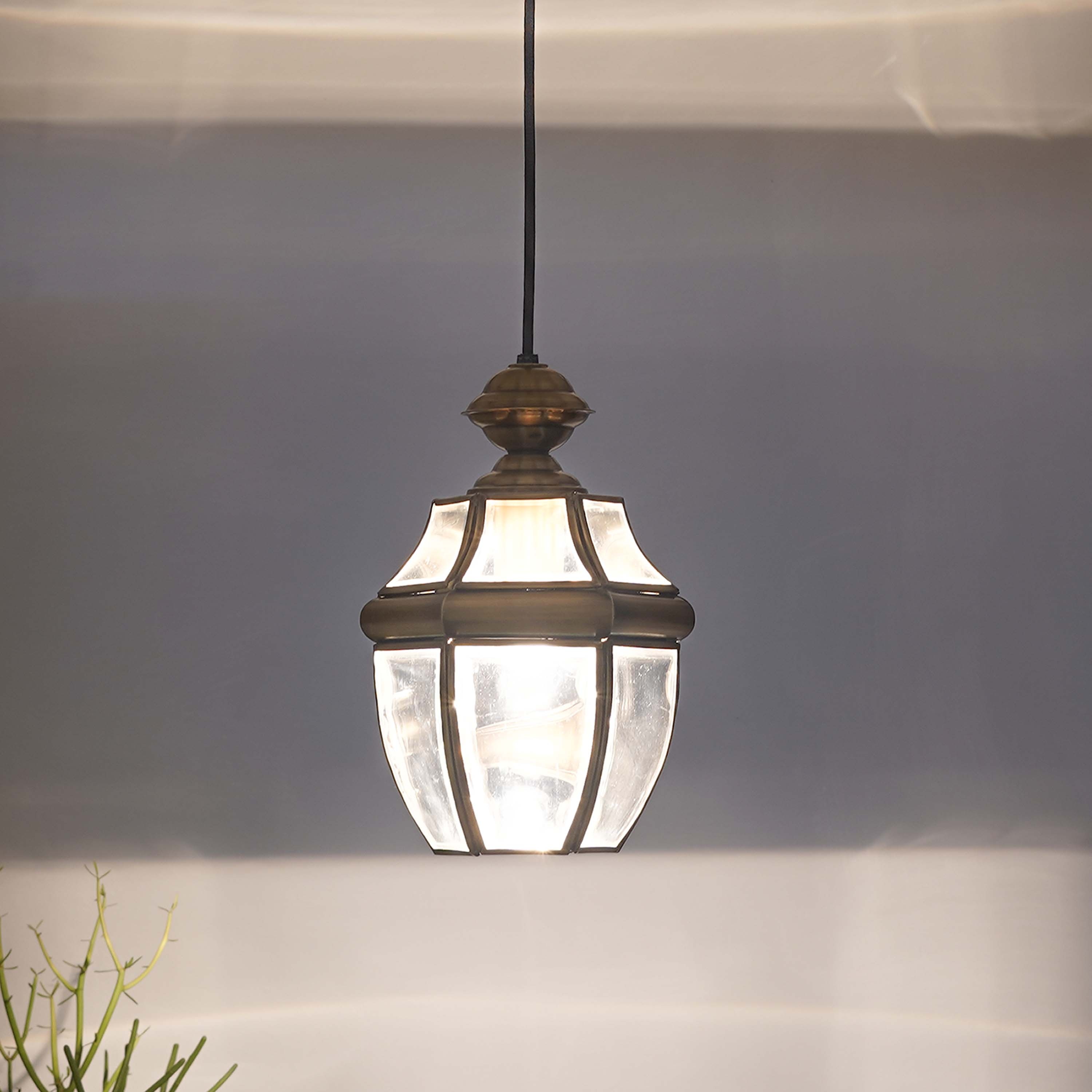 Nolan Single Light Ceiling Pendant In Antique Brass Finish