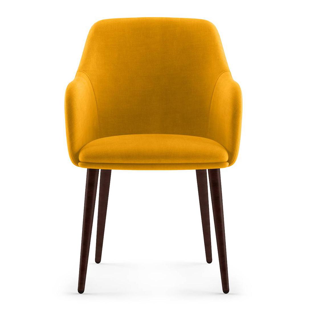 Owen Lounge Chair in  Matte Mustard Yellow Colour
