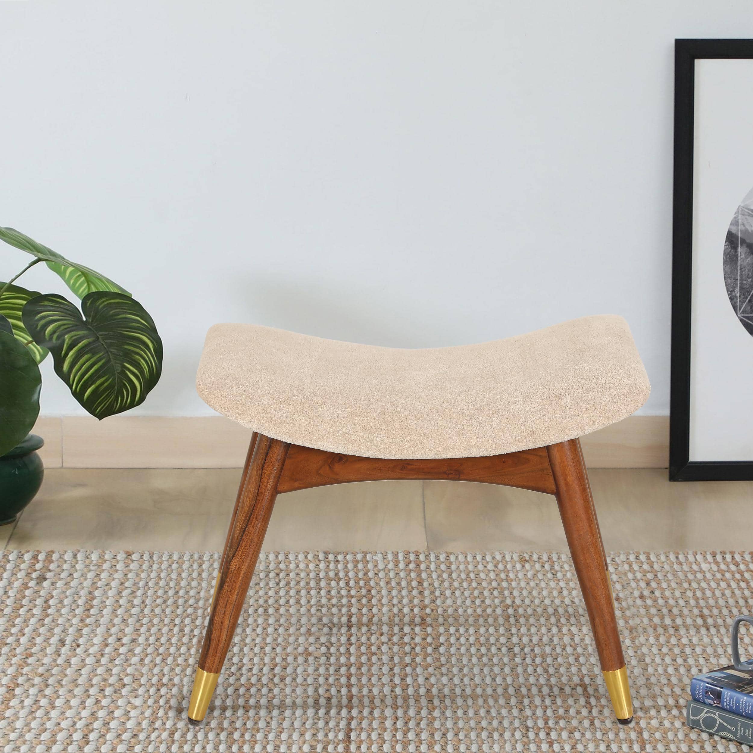 Zuno Seating Stool in Beige Color