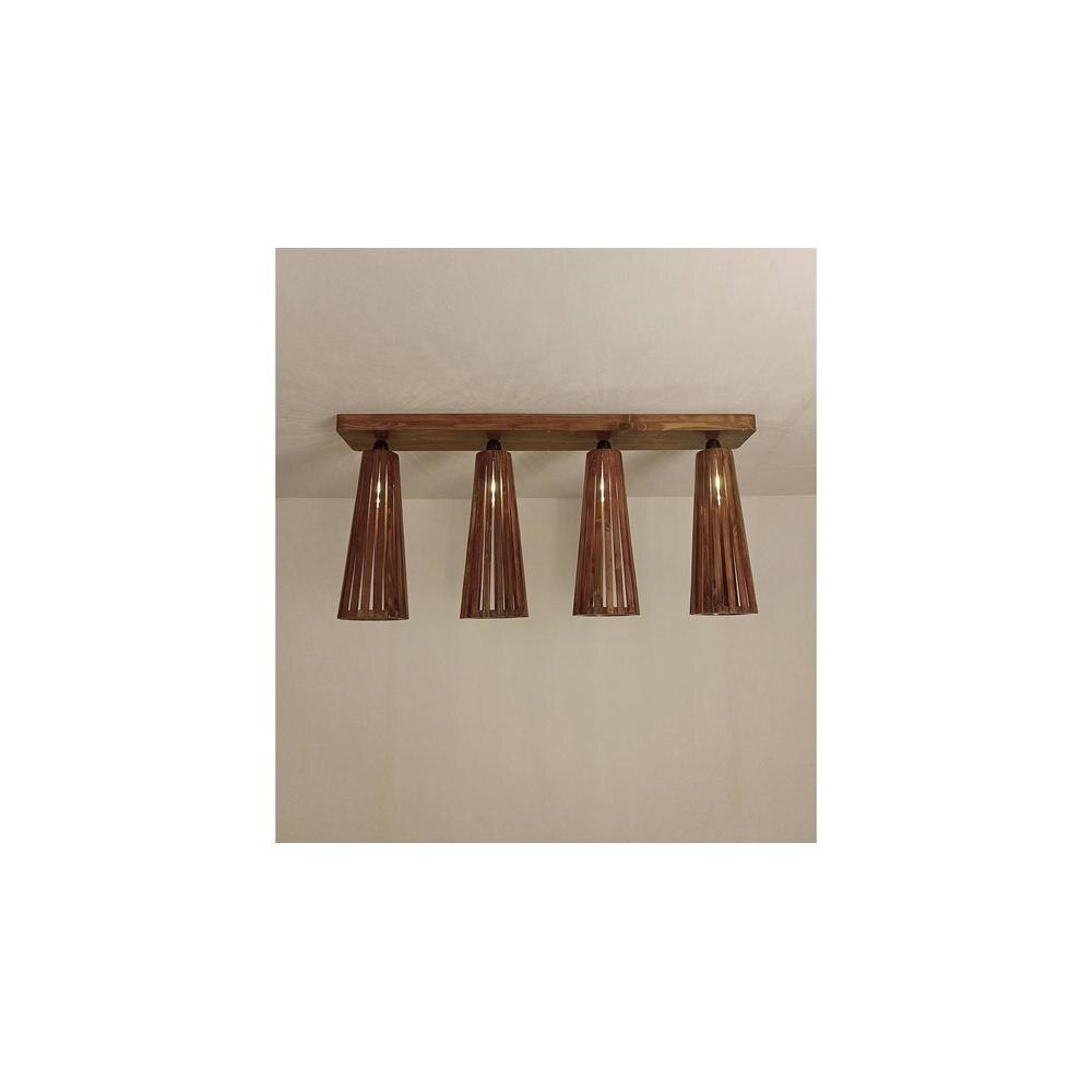 Bole Brown Solid Wood Ceiling Light