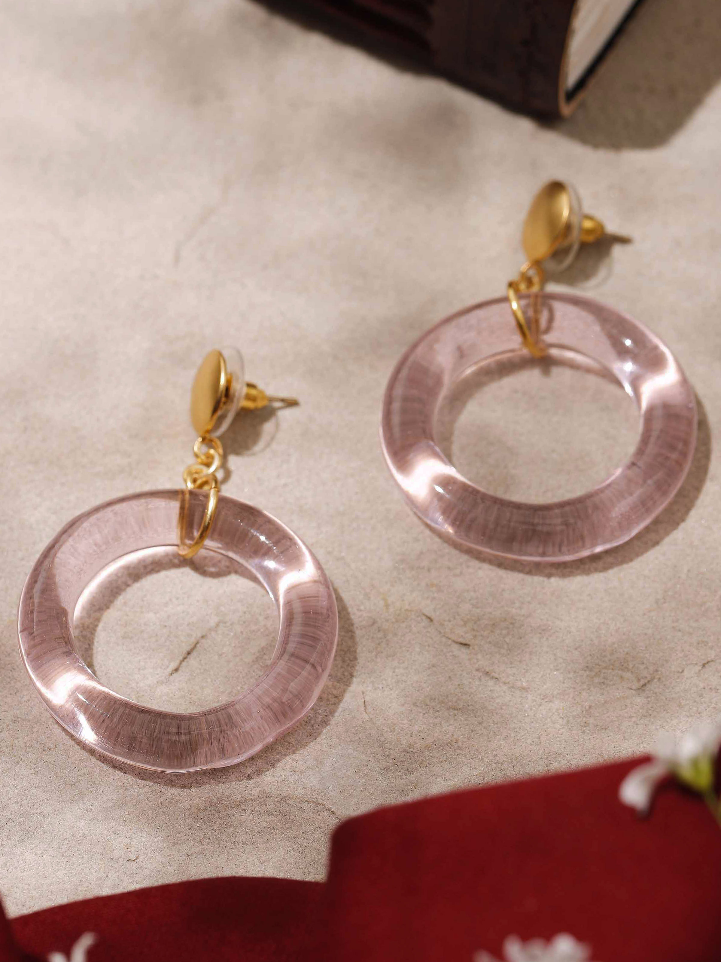 Silver Flame Glass Drop Earrings