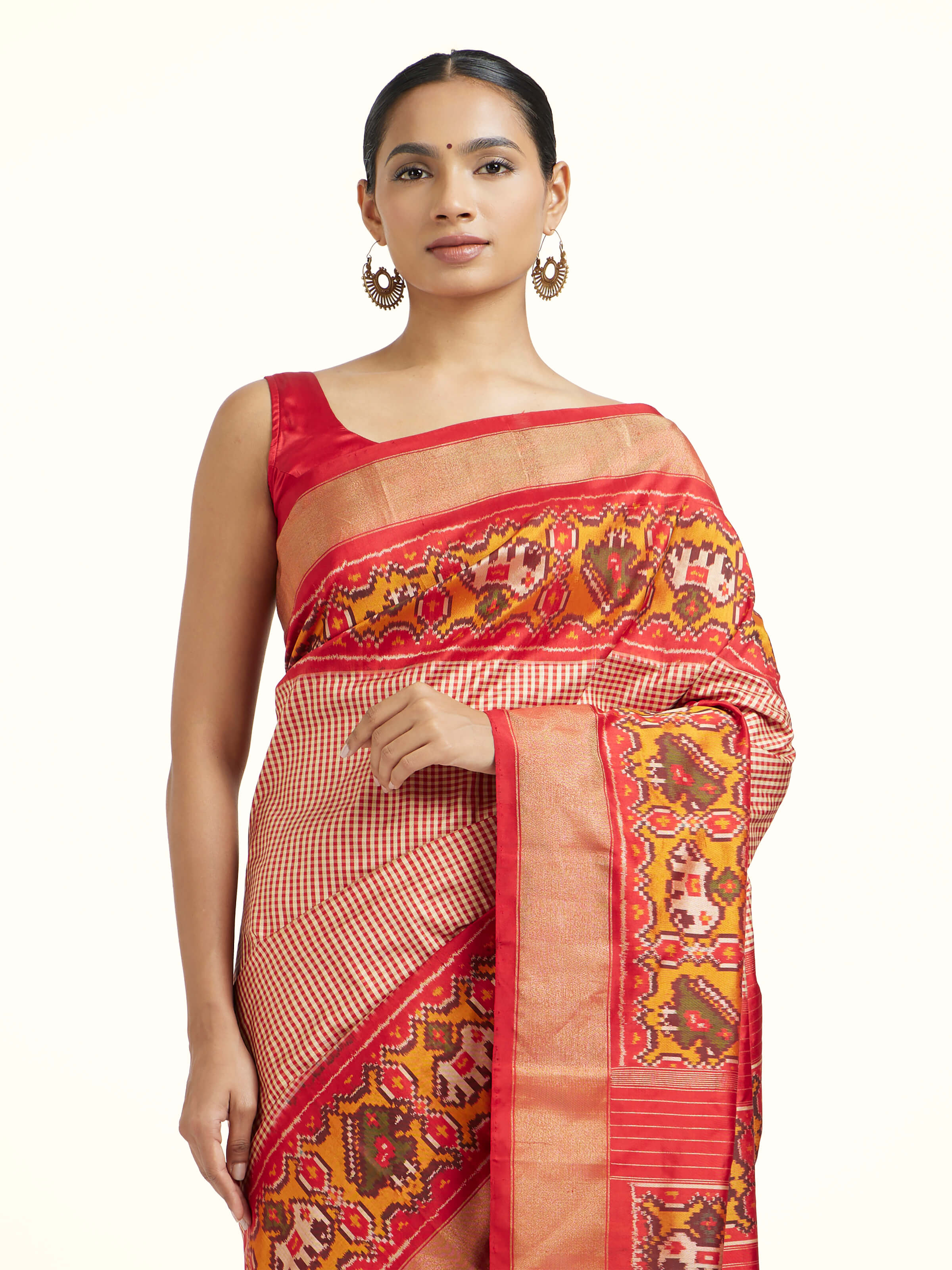 Blue Mulberry Silk Pochampally Weft Ikat Saree