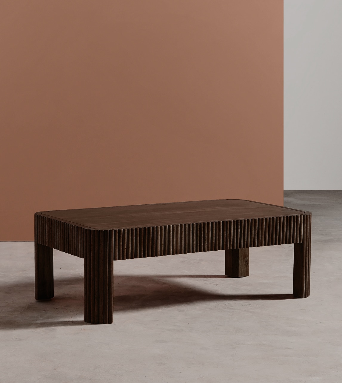 Bulbul Solid Wood Coffee Table In Tobbacco-Stained Finish