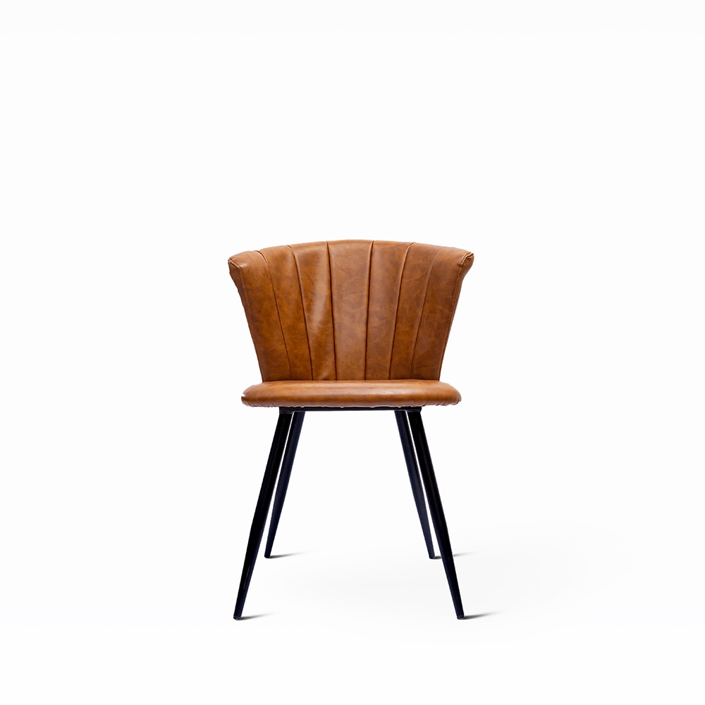 Rustic Metal Dining Chair in Brown Colour - Living Shape