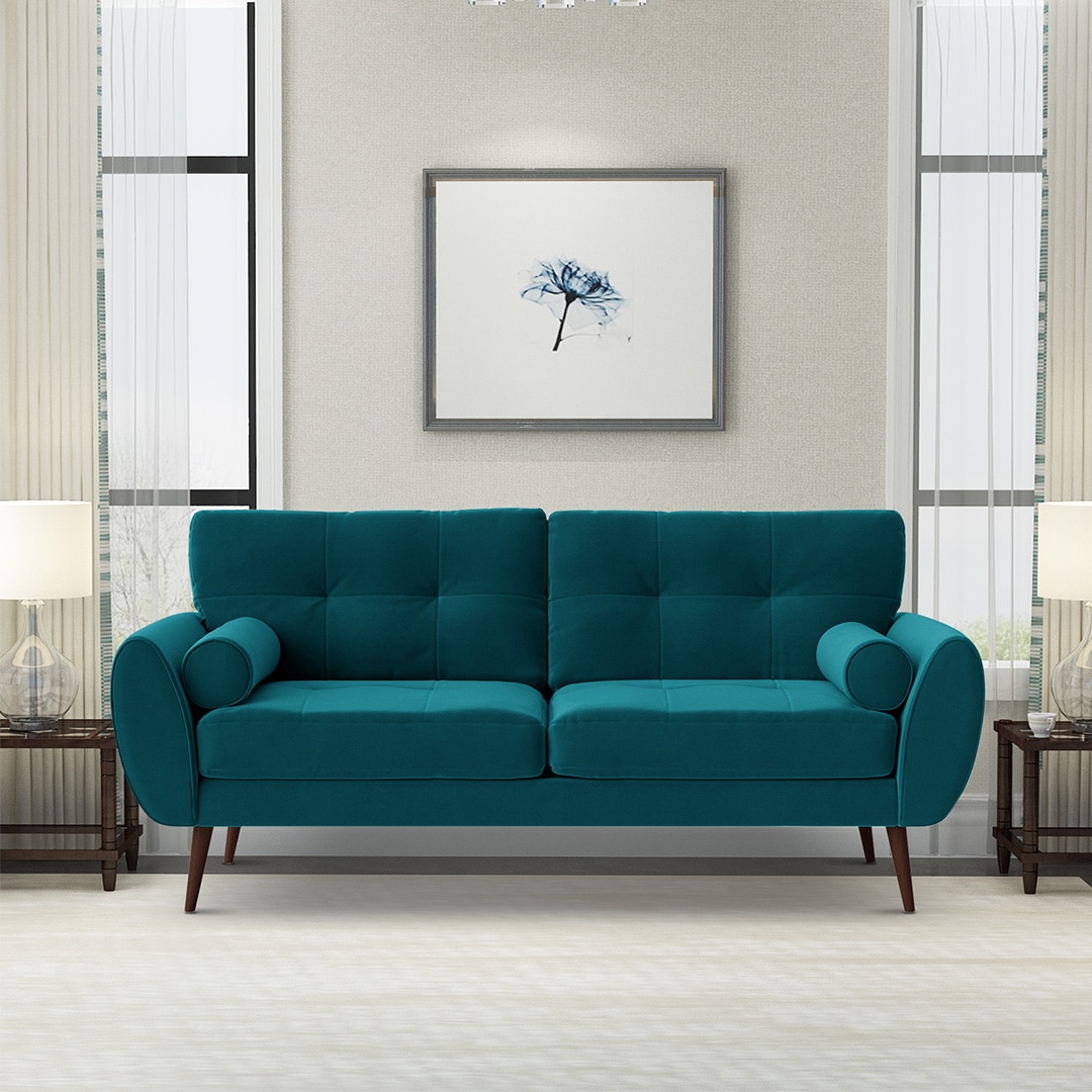 Faro Velvet 3 Seater Sofa in T Blue Colour