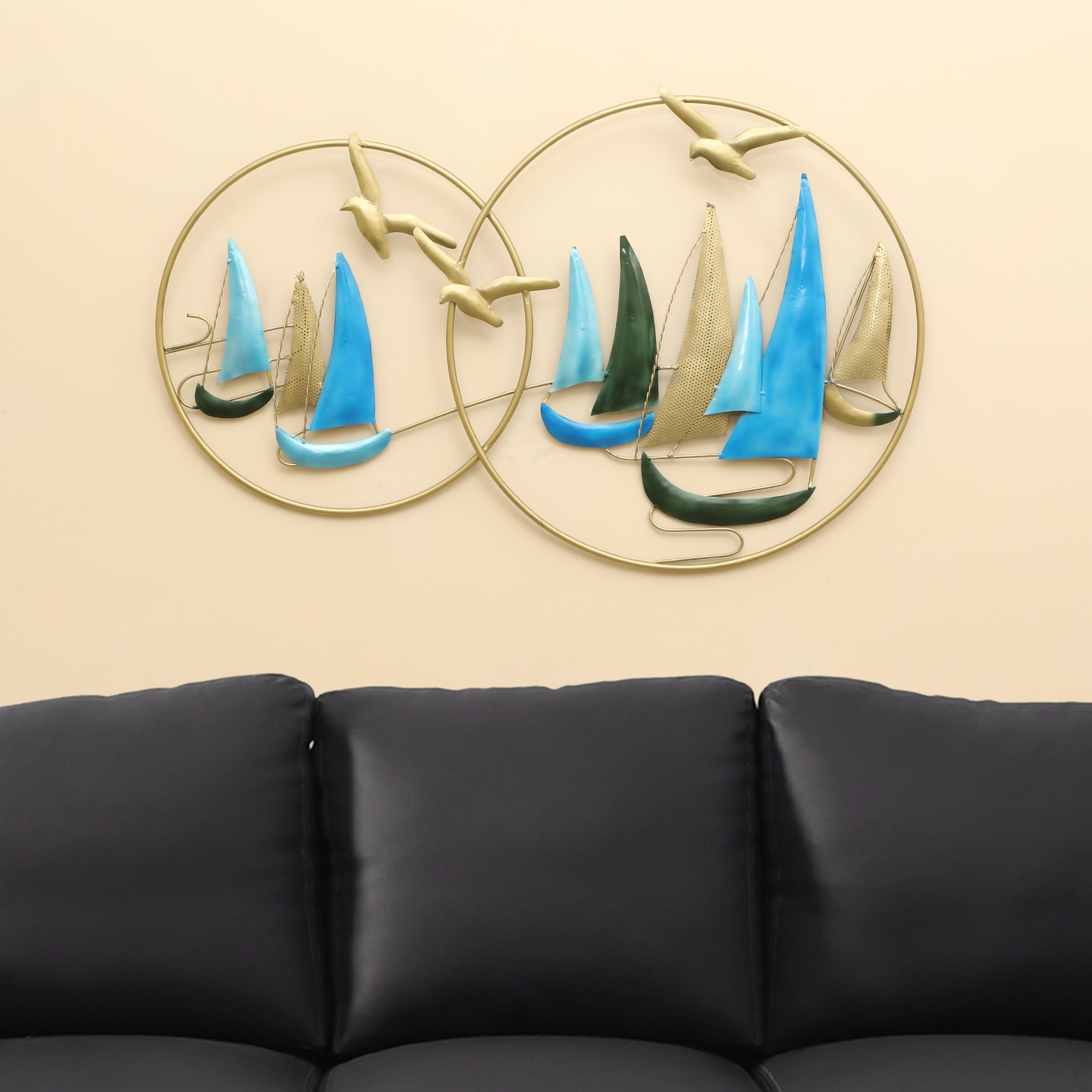 W-Seas Abstract Metal Wall Decor in Multicolor Set of 1 - Vedas Exports