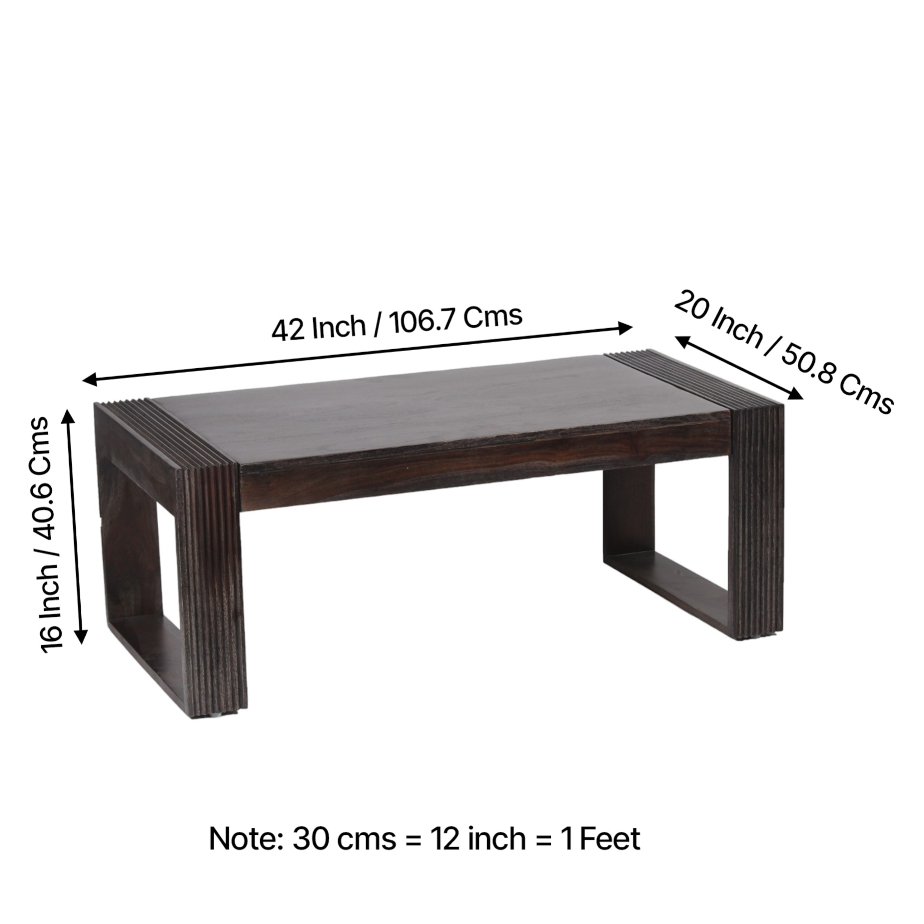 Hudson Sheesham Wood Coffee Table In Mahogany Finish