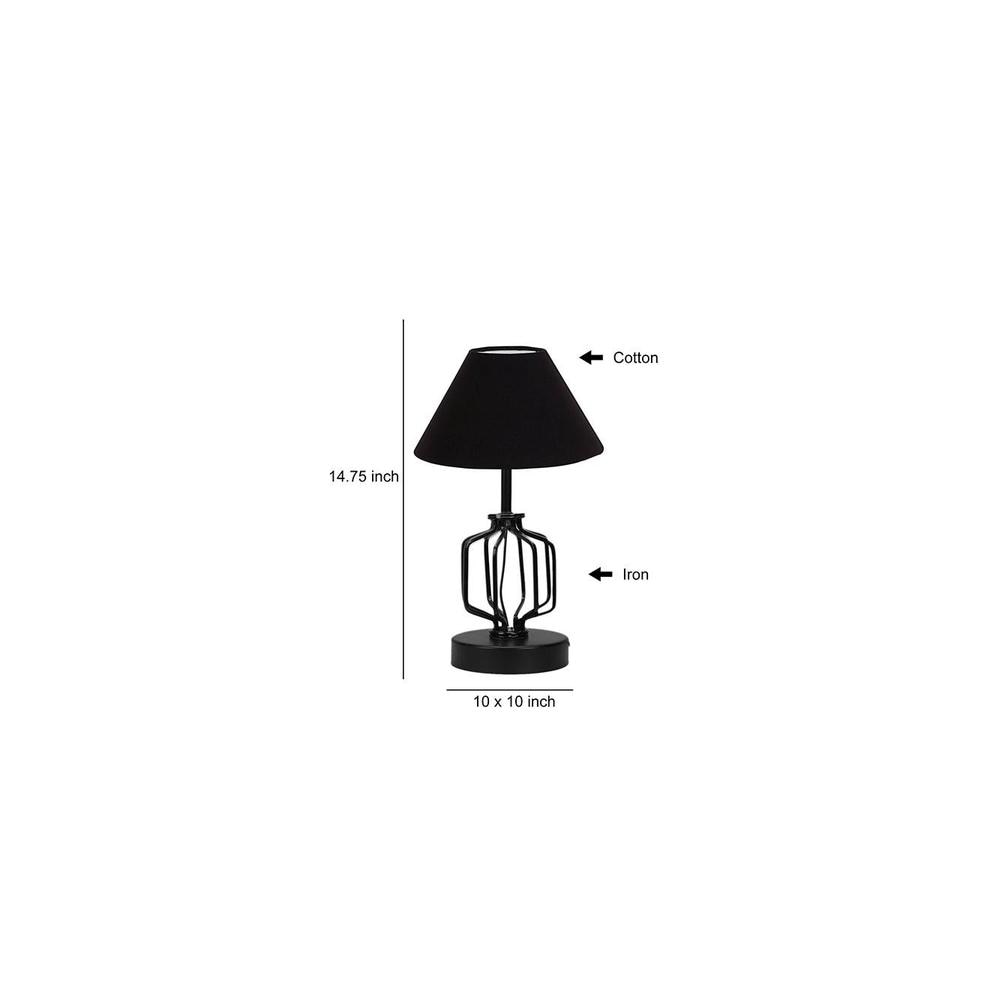 Alessandra Black cotton Table lamp with Iron Base